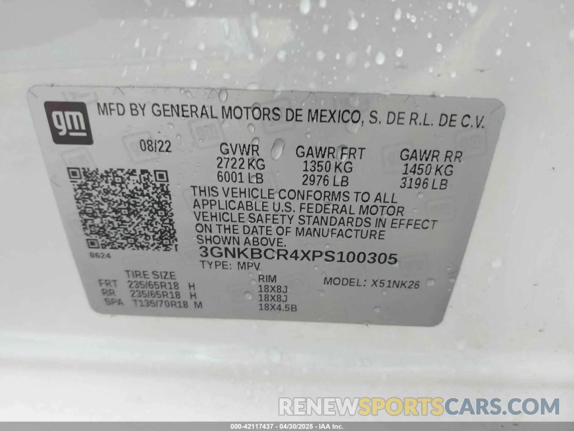 9 Фотография поврежденного автомобиля 3GNKBCR4XPS100305 CHEVROLET BLAZER 2023
