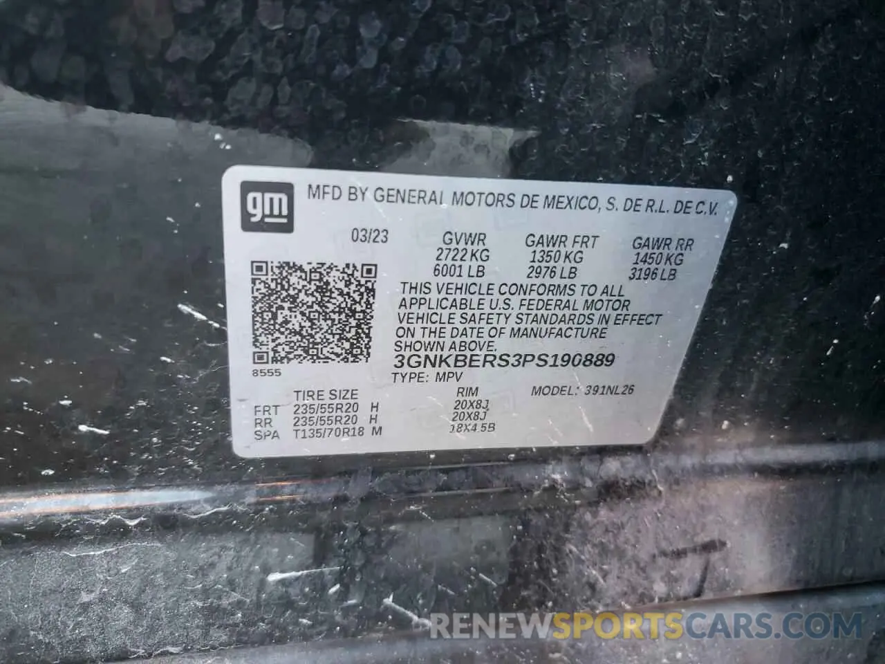 15 Photograph of a damaged car 3GNKBERS3PS190889 CHEVROLET BLAZER 2023