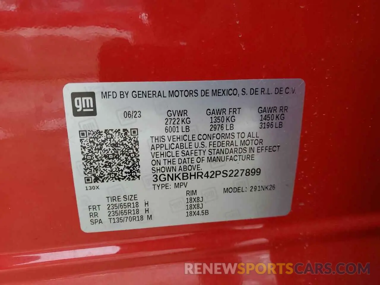 14 Фотография поврежденного автомобиля 3GNKBHR42PS227899 CHEVROLET BLAZER 2023