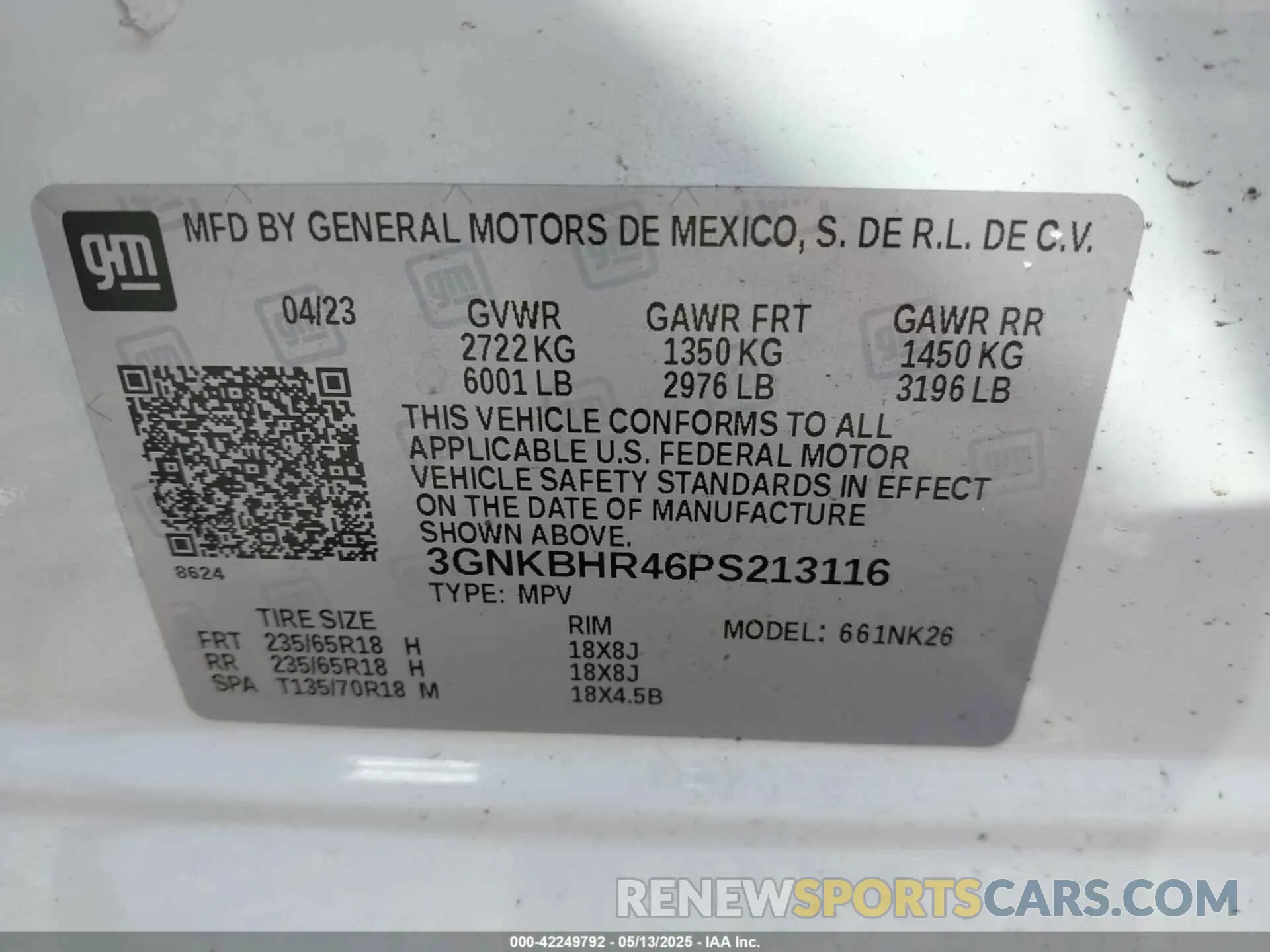 9 Фотография поврежденного автомобиля 3GNKBHR46PS213116 CHEVROLET BLAZER 2023
