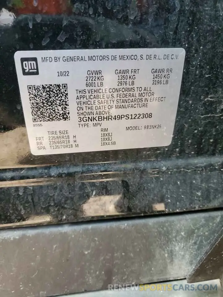 14 Photograph of a damaged car 3GNKBHR49PS122308 CHEVROLET BLAZER 2023
