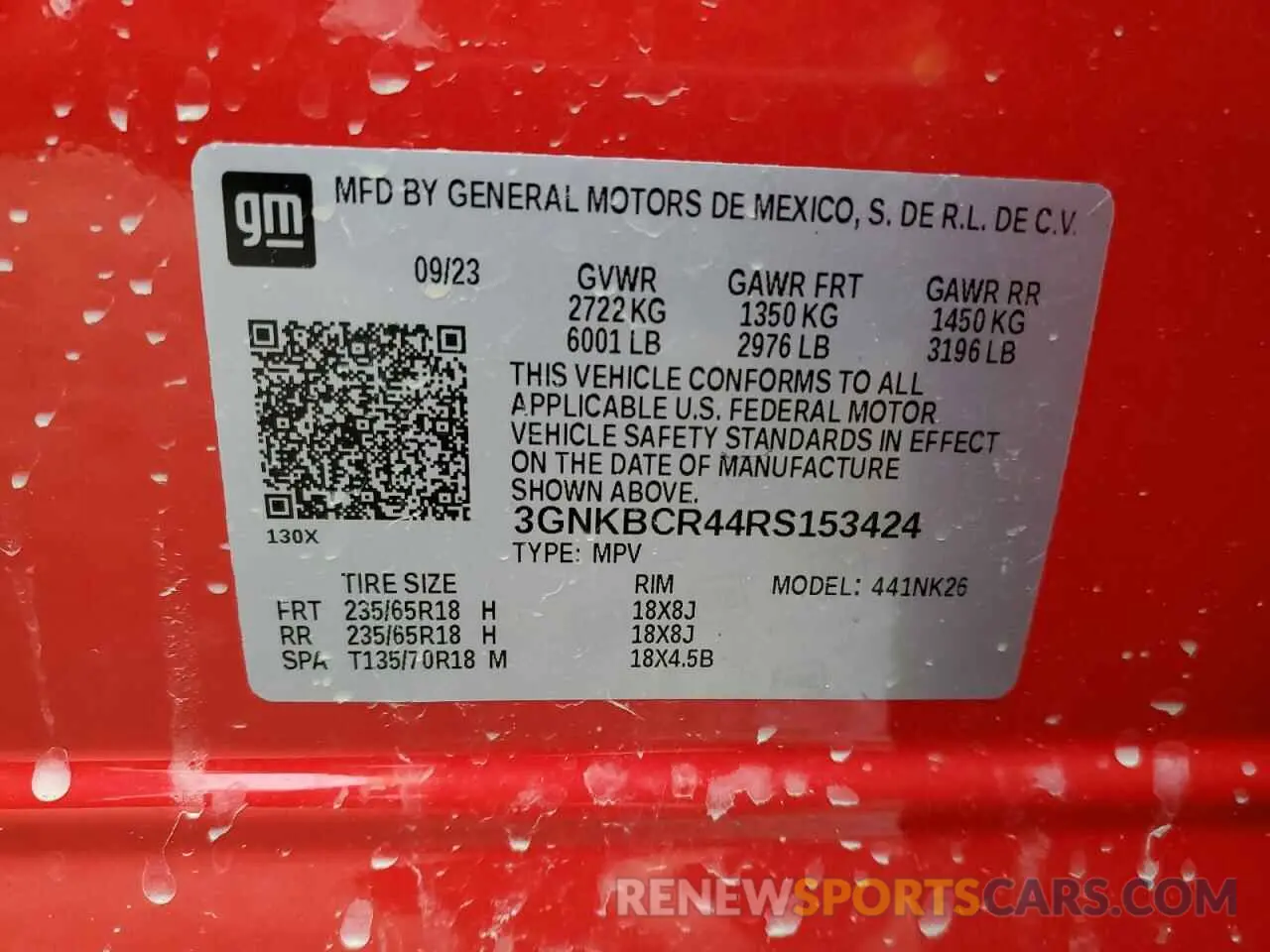 15 Фотография поврежденного автомобиля 3GNKBCR44RS153424 CHEVROLET BLAZER 2024