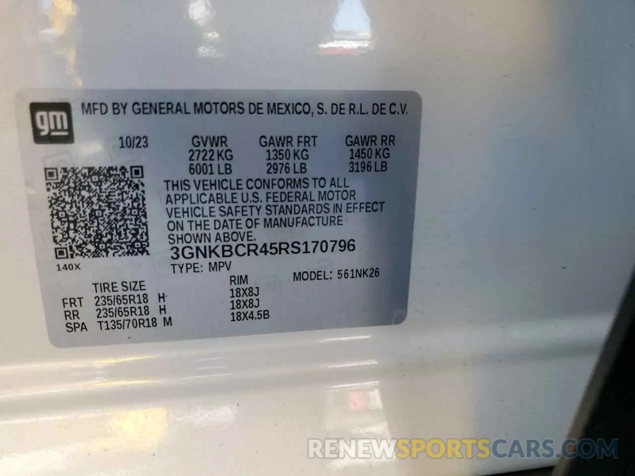 13 Фотография поврежденного автомобиля 3GNKBCR45RS170796 CHEVROLET BLAZER 2024