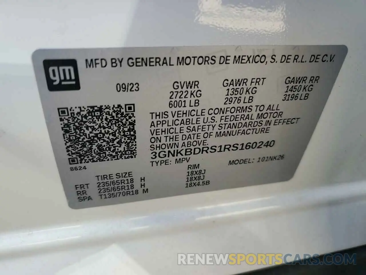 13 Photograph of a damaged car 3GNKBDRS1RS160240 CHEVROLET BLAZER 2024