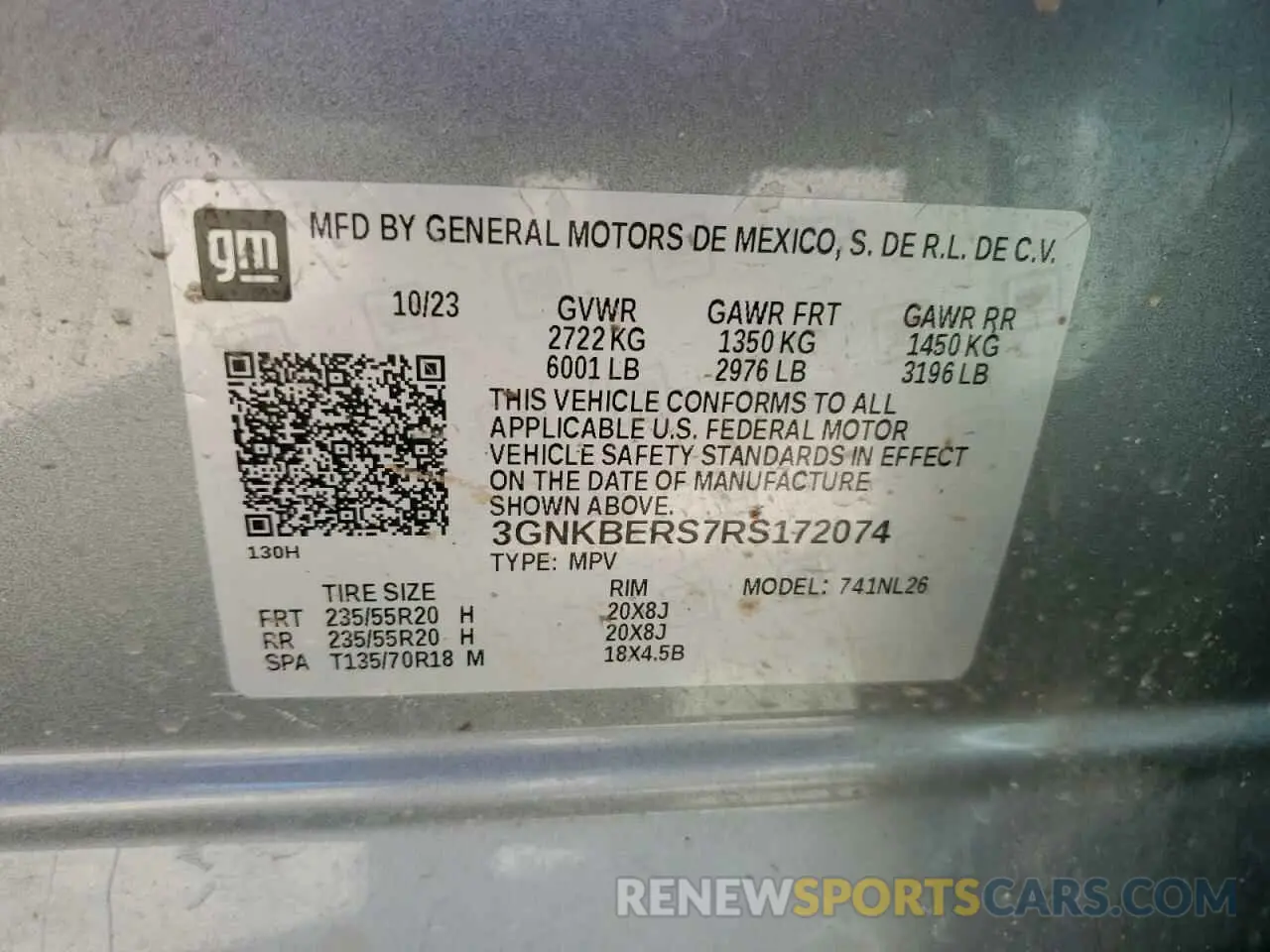 14 Photograph of a damaged car 3GNKBERS7RS172074 CHEVROLET BLAZER 2024