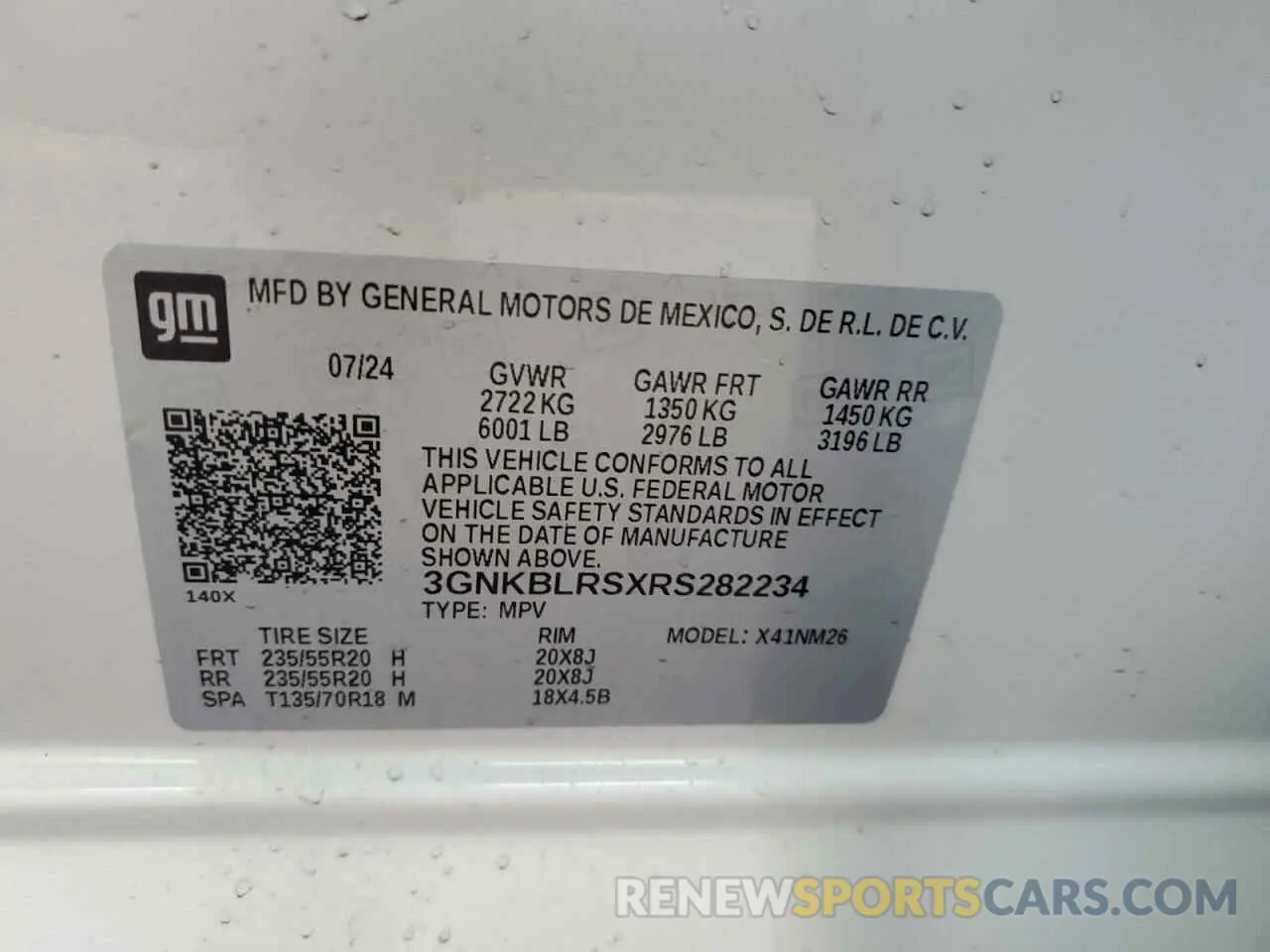 14 Фотография поврежденного автомобиля 3GNKBLRSXRS282234 CHEVROLET BLAZER 2024
