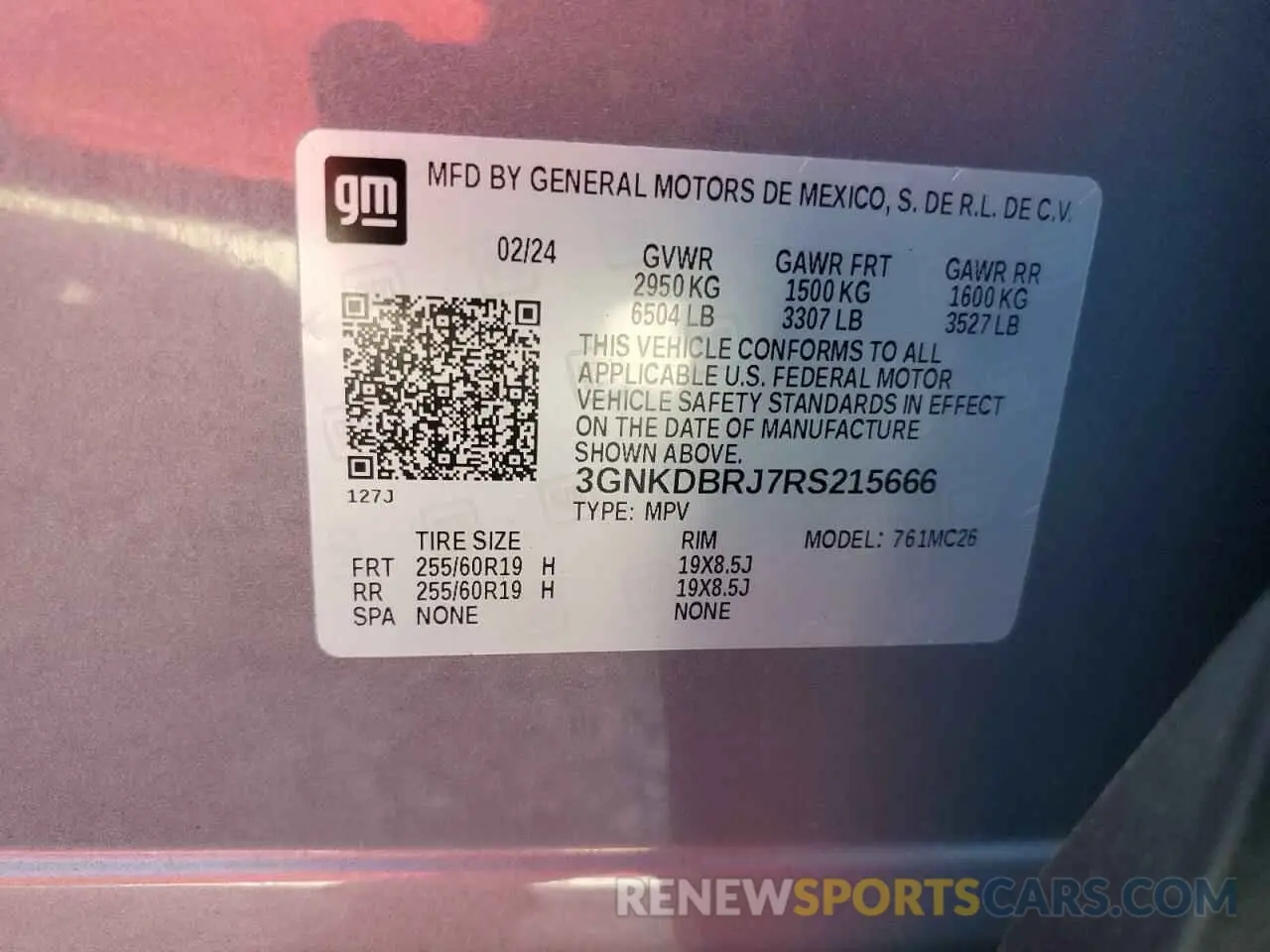 14 Фотография поврежденного автомобиля 3GNKDBRJ7RS215666 CHEVROLET BLAZER 2024
