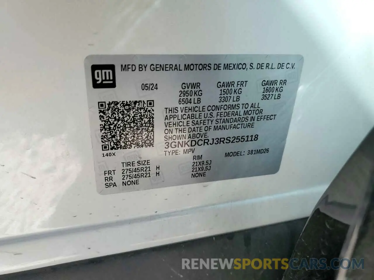 14 Фотография поврежденного автомобиля 3GNKDCRJ3RS255118 CHEVROLET BLAZER 2024