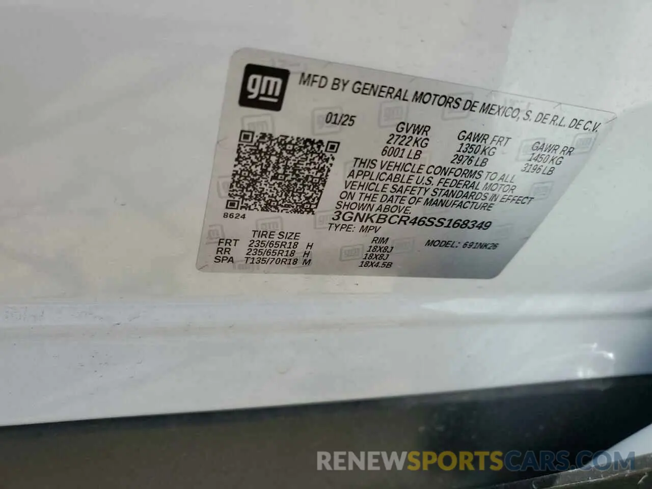 14 Photograph of a damaged car 3GNKBCR46SS168349 CHEVROLET BLAZER 2025