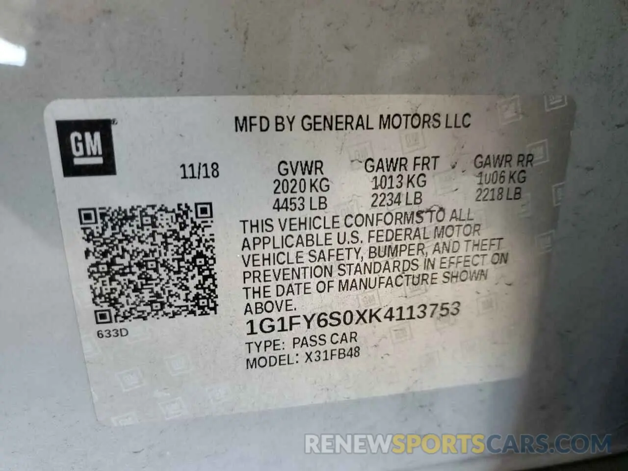 14 Photograph of a damaged car 1G1FY6S0XK4113753 CHEVROLET BOLT 2019