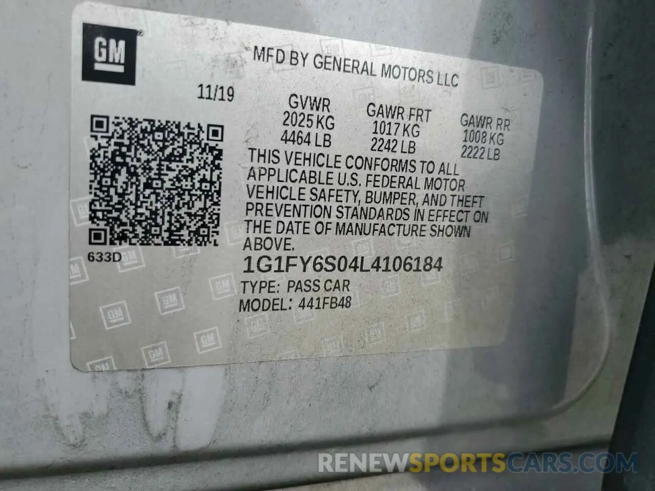 14 Photograph of a damaged car 1G1FY6S04L4106184 CHEVROLET BOLT 2020