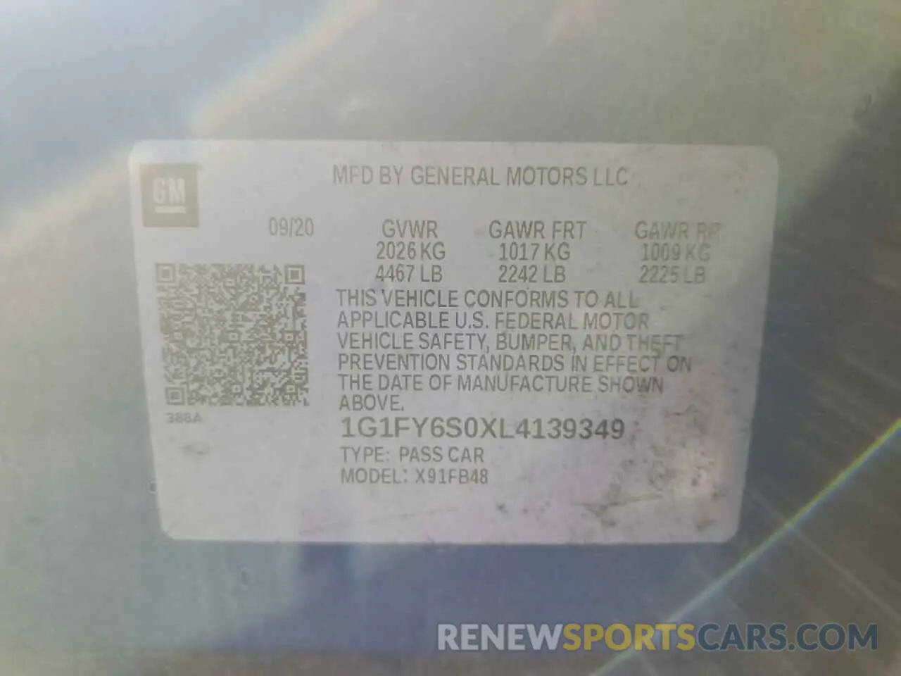 12 Photograph of a damaged car 1G1FY6S0XL4139349 CHEVROLET BOLT 2020