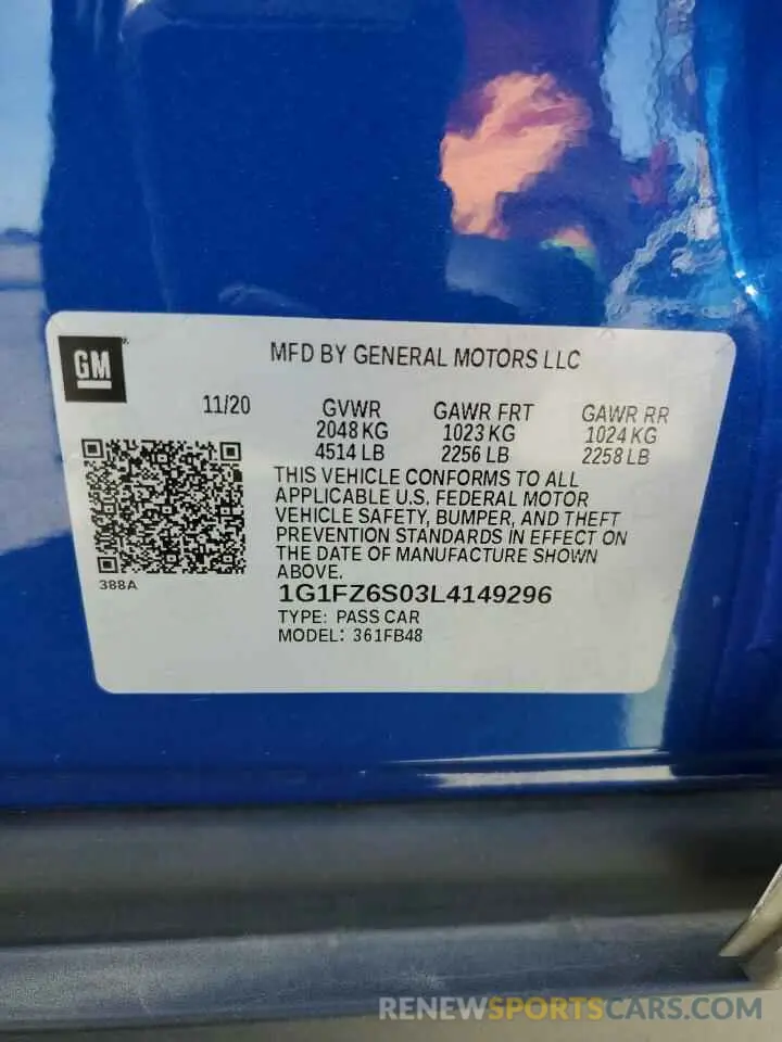 13 Фотография поврежденного автомобиля 1G1FZ6S03L4149296 CHEVROLET BOLT 2020