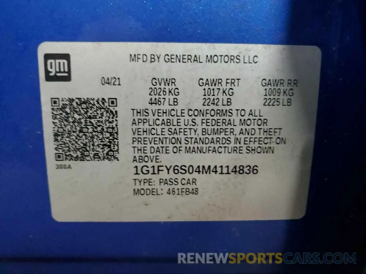 12 Photograph of a damaged car 1G1FY6S04M4114836 CHEVROLET BOLT 2021