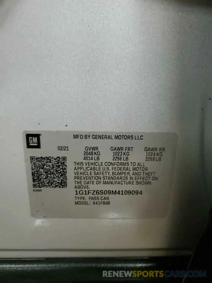 12 Фотография поврежденного автомобиля 1G1FZ6S09M4109094 CHEVROLET BOLT 2021