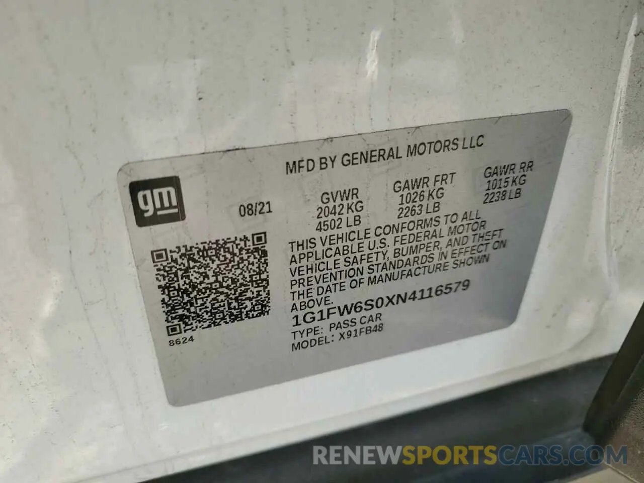 12 Photograph of a damaged car 1G1FW6S0XN4116579 CHEVROLET BOLT 2022