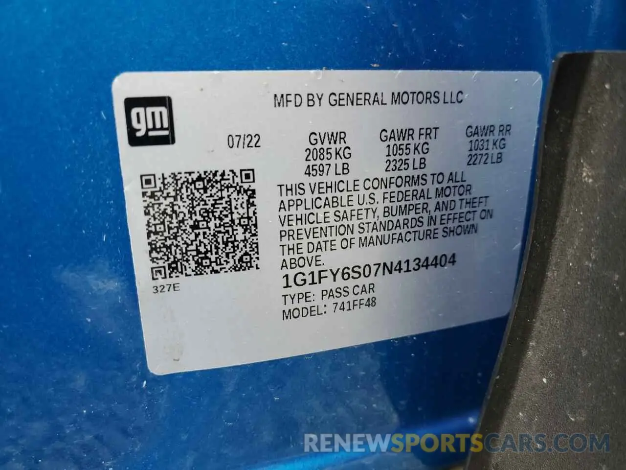 14 Photograph of a damaged car 1G1FY6S07N4134404 CHEVROLET BOLT 2022
