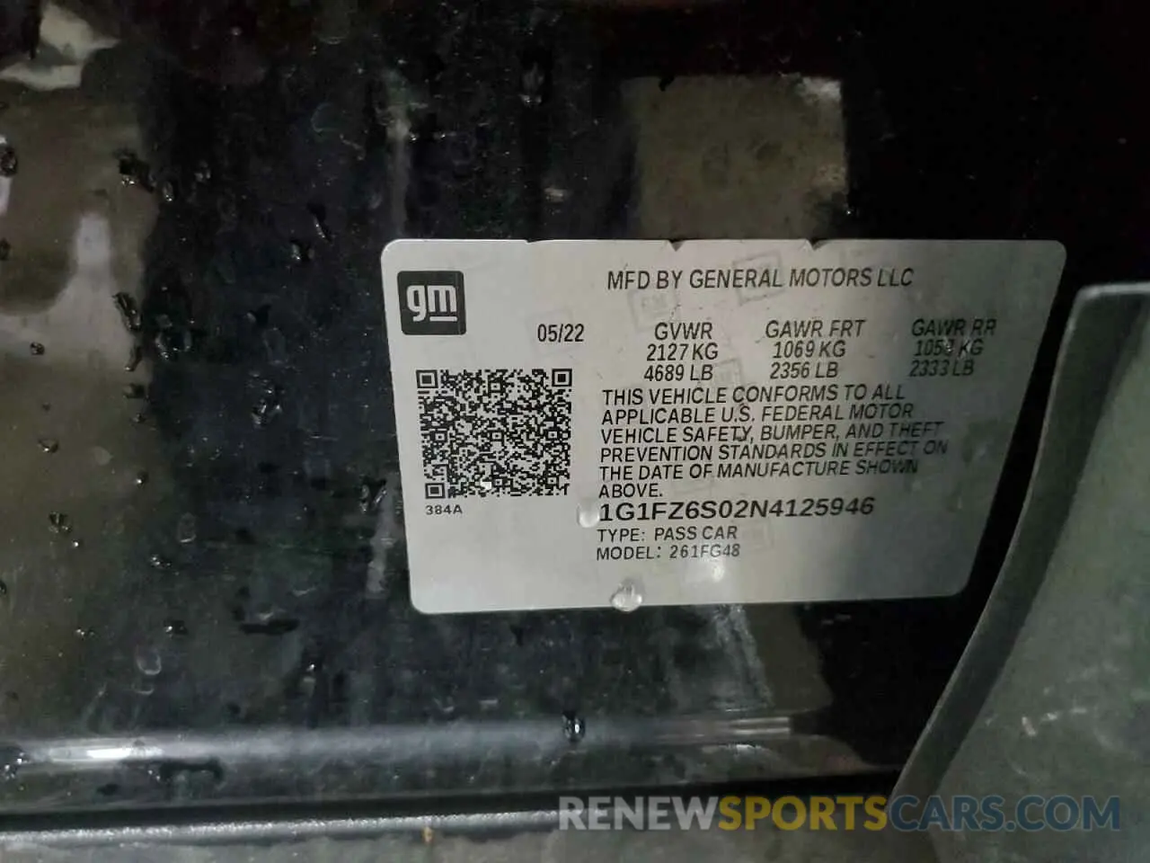 13 Photograph of a damaged car 1G1FZ6S02N4125946 CHEVROLET BOLT 2022