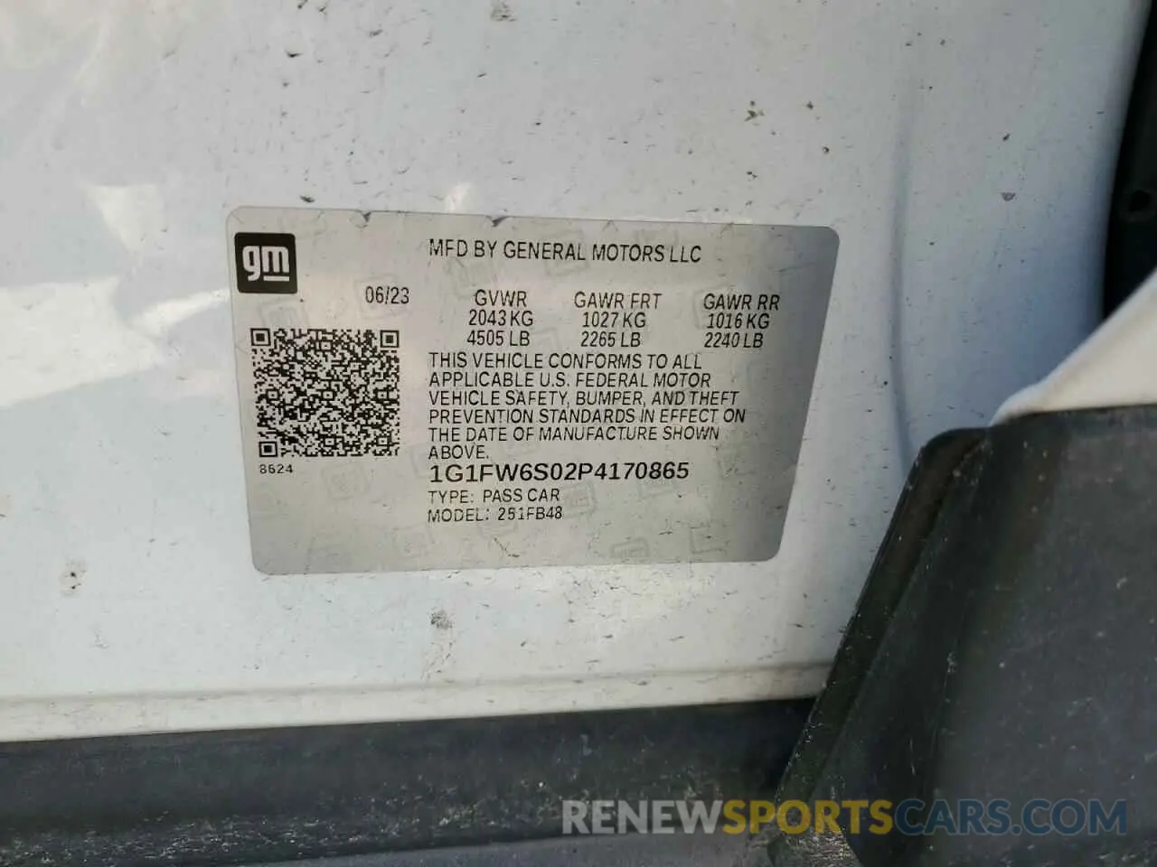 12 Фотография поврежденного автомобиля 1G1FW6S02P4170865 CHEVROLET BOLT 2023