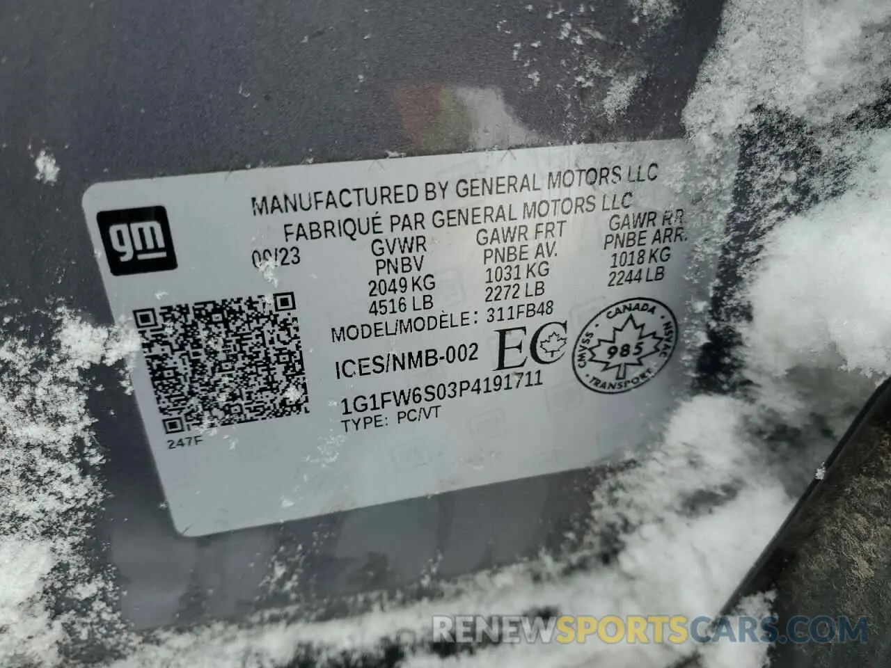 14 Фотография поврежденного автомобиля 1G1FW6S03P4191711 CHEVROLET BOLT 2023