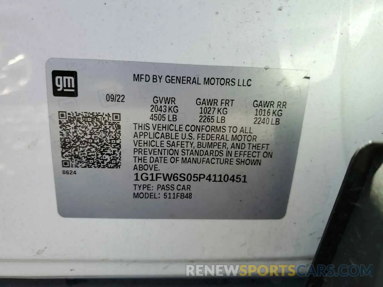 12 Photograph of a damaged car 1G1FW6S05P4110451 CHEVROLET BOLT 2023