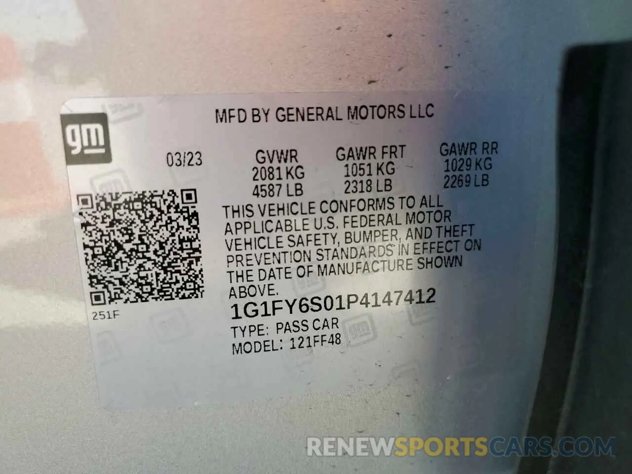 14 Photograph of a damaged car 1G1FY6S01P4147412 CHEVROLET BOLT 2023