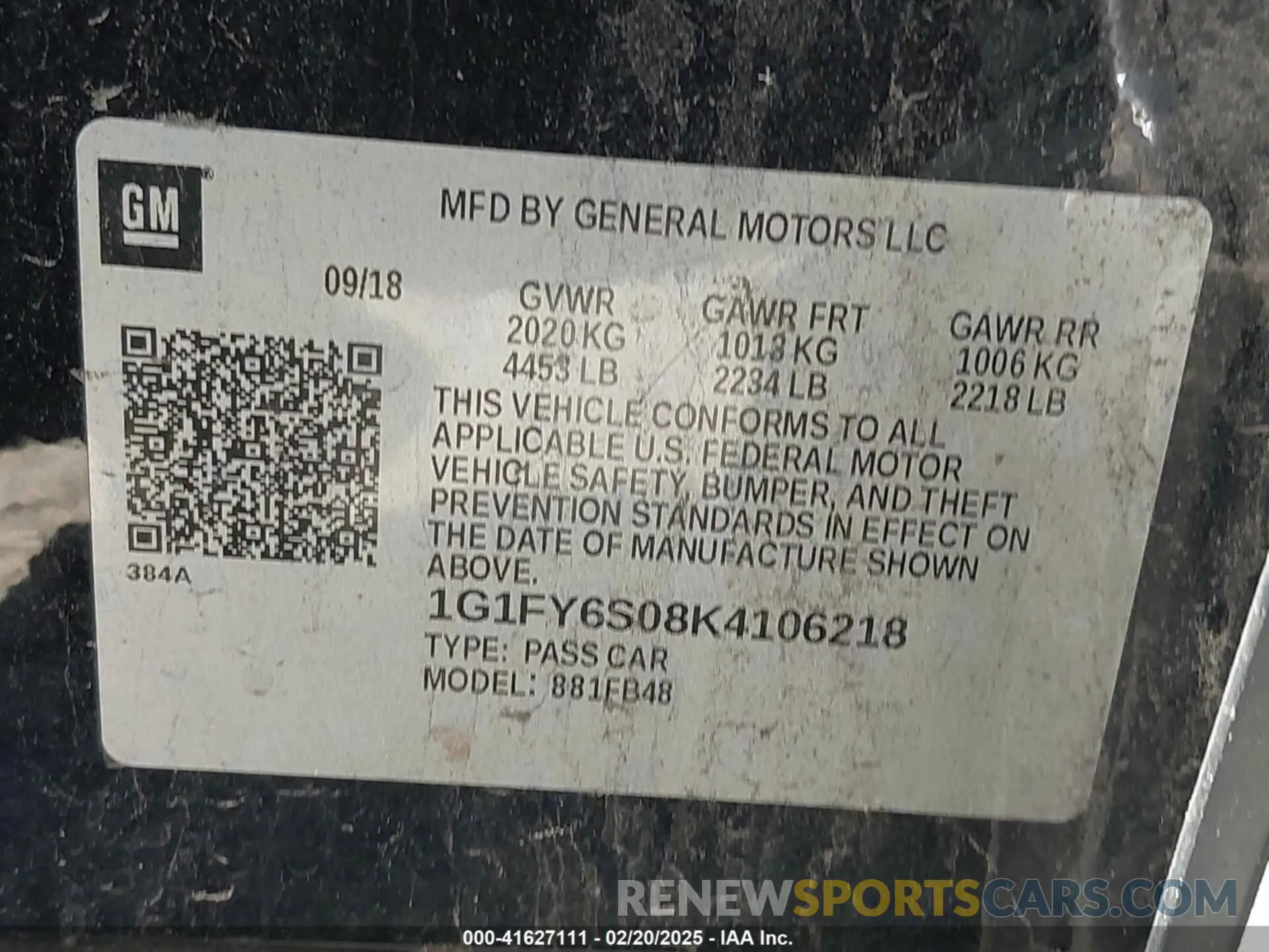 9 Photograph of a damaged car 1G1FY6S08K4106218 CHEVROLET BOLT EV 2019