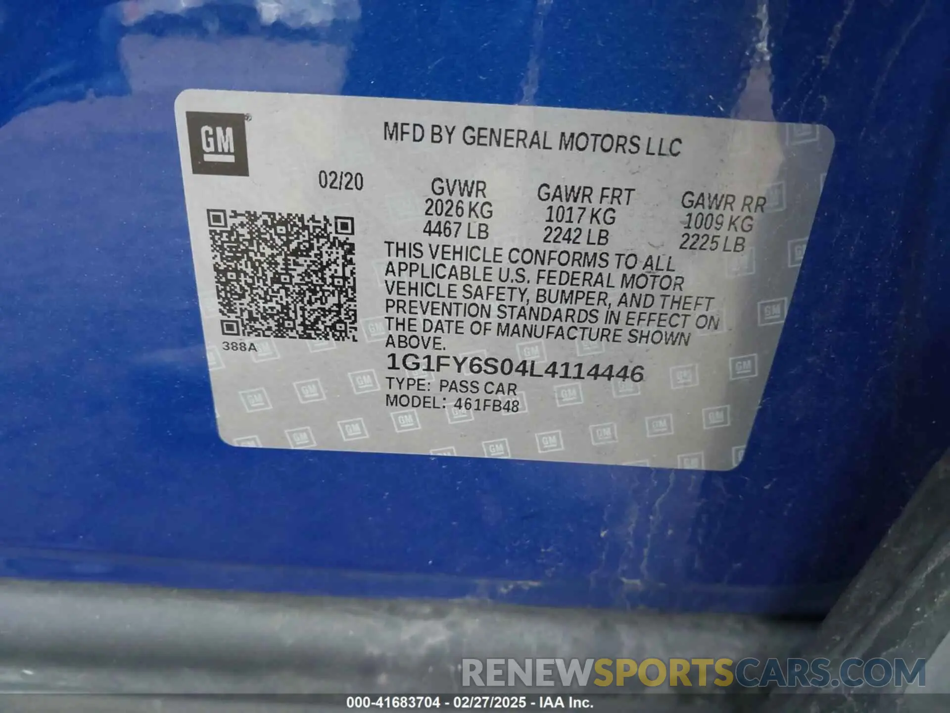 9 Photograph of a damaged car 1G1FY6S04L4114446 CHEVROLET BOLT EV 2020