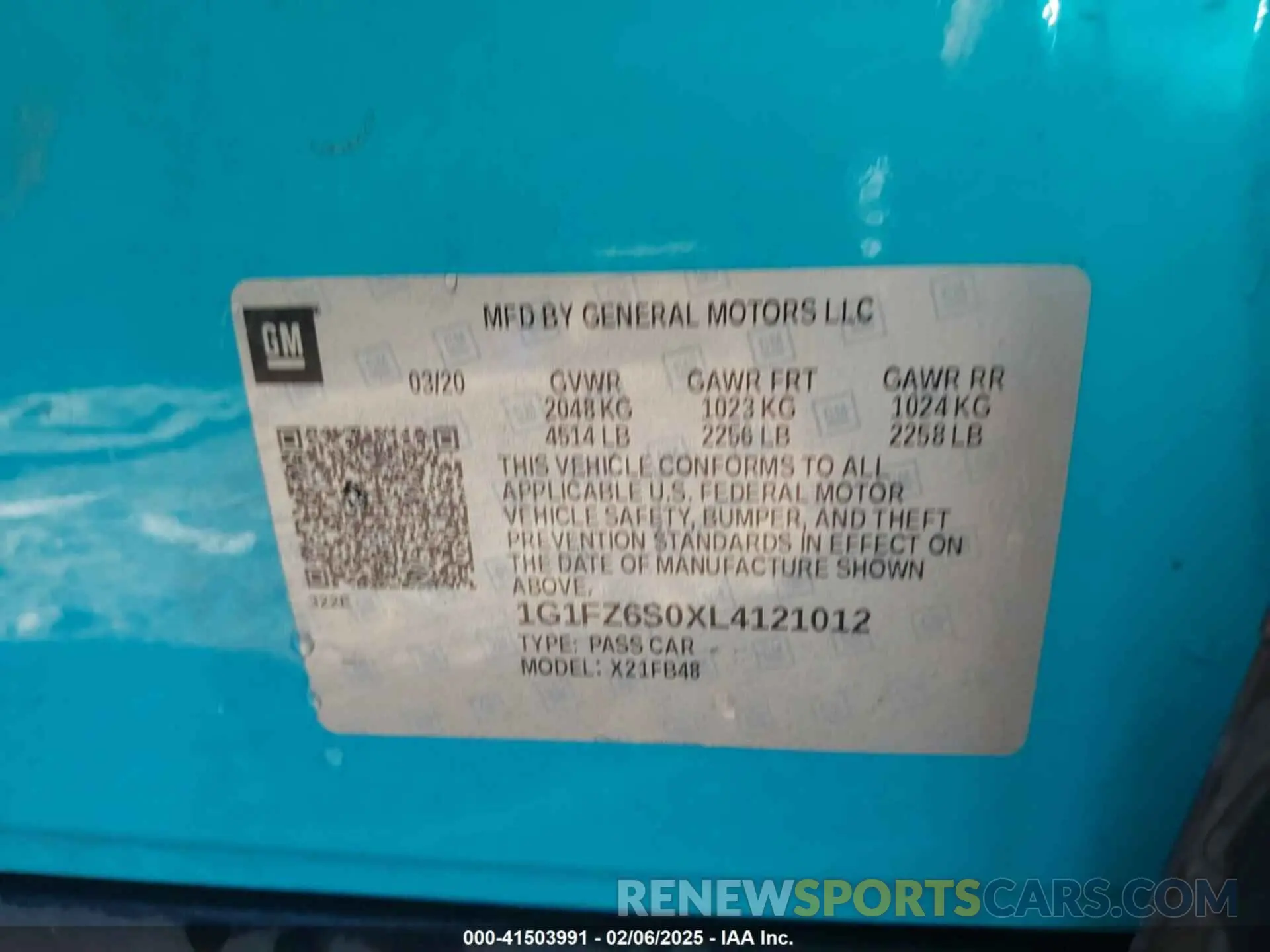9 Photograph of a damaged car 1G1FZ6S0XL4121012 CHEVROLET BOLT EV 2020