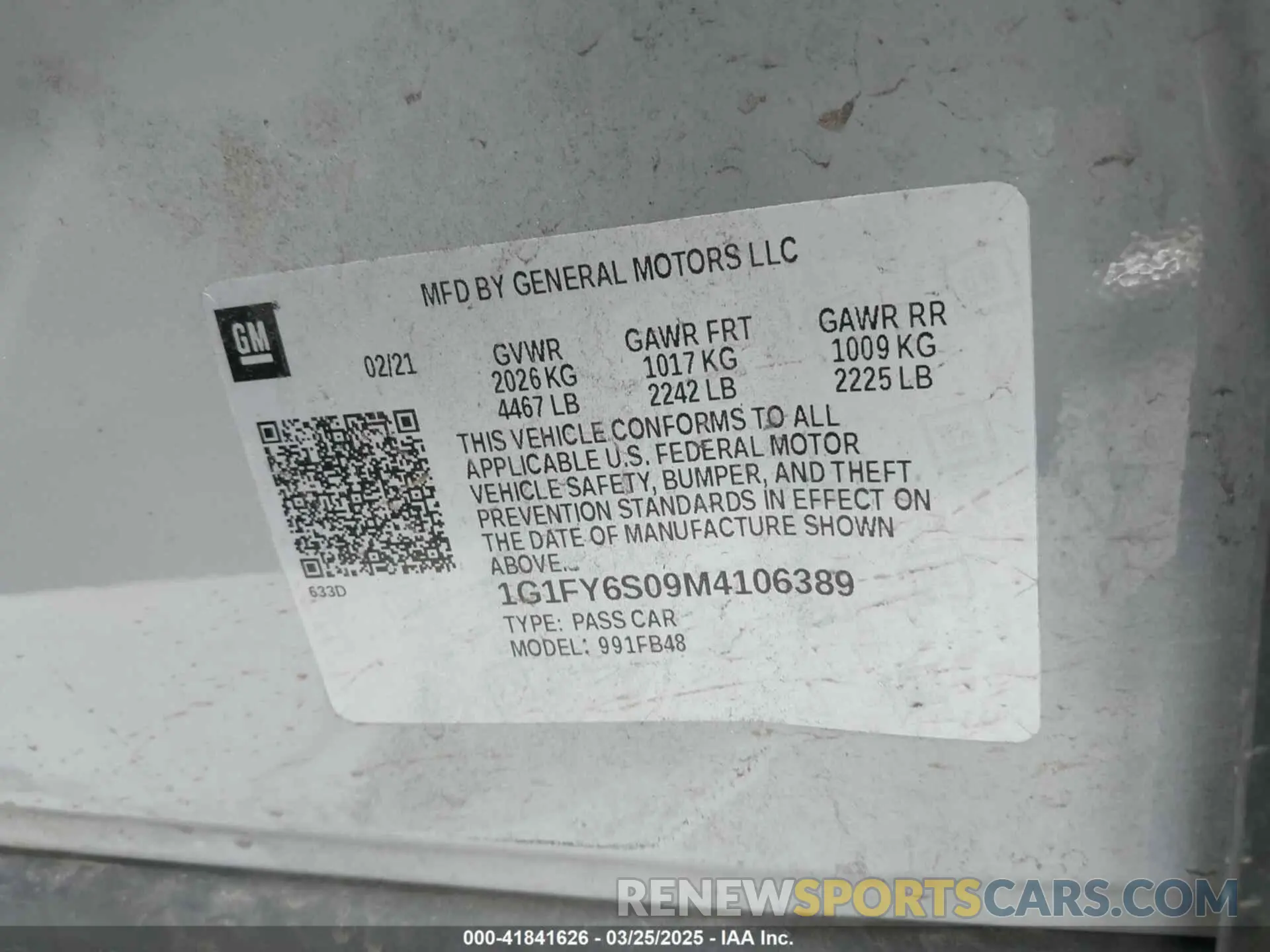 9 Фотография поврежденного автомобиля 1G1FY6S09M4106389 CHEVROLET BOLT EV 2021