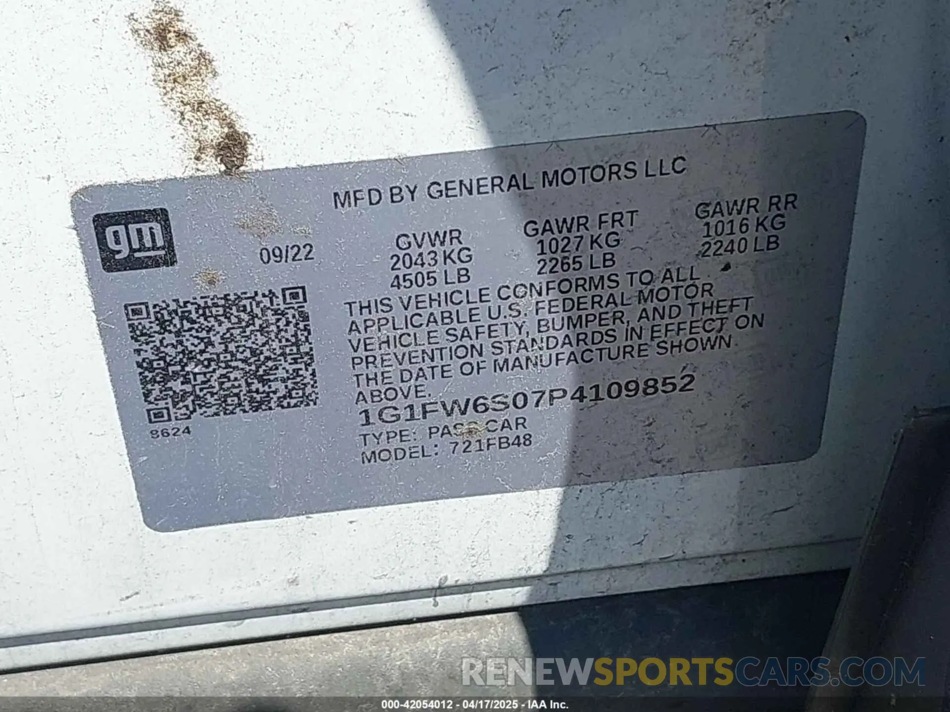 9 Photograph of a damaged car 1G1FW6S07P4109852 CHEVROLET BOLT EV 2023