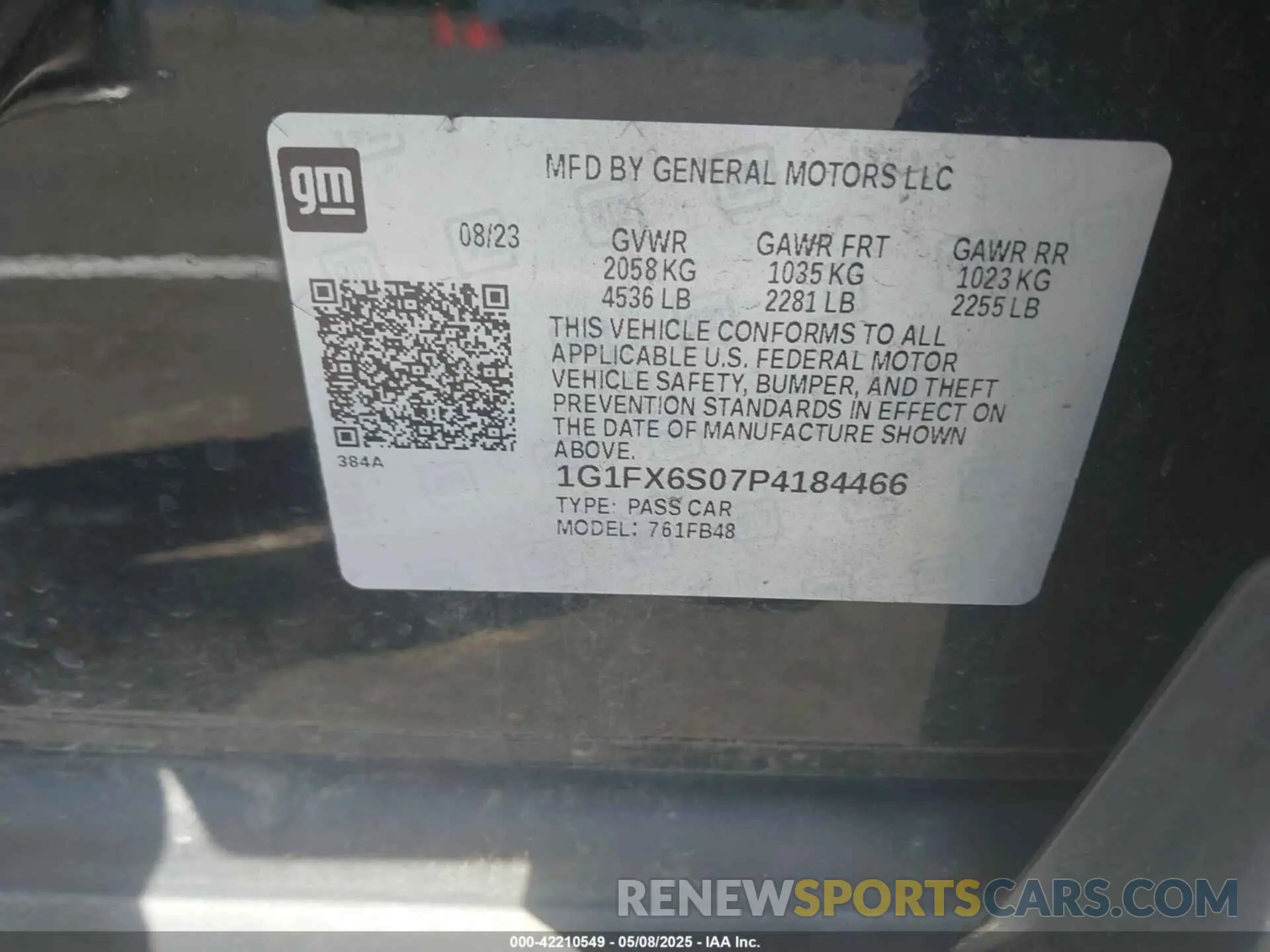 9 Photograph of a damaged car 1G1FX6S07P4184466 CHEVROLET BOLT EV 2023