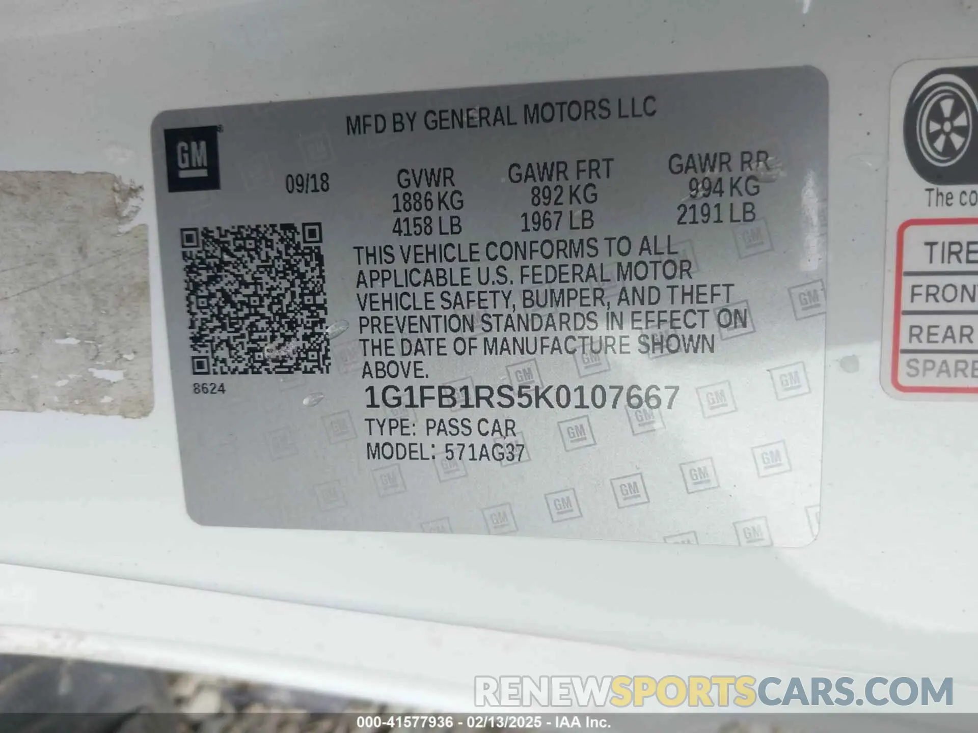9 Фотография поврежденного автомобиля 1G1FB1RS5K0107667 CHEVROLET CAMARO 2019