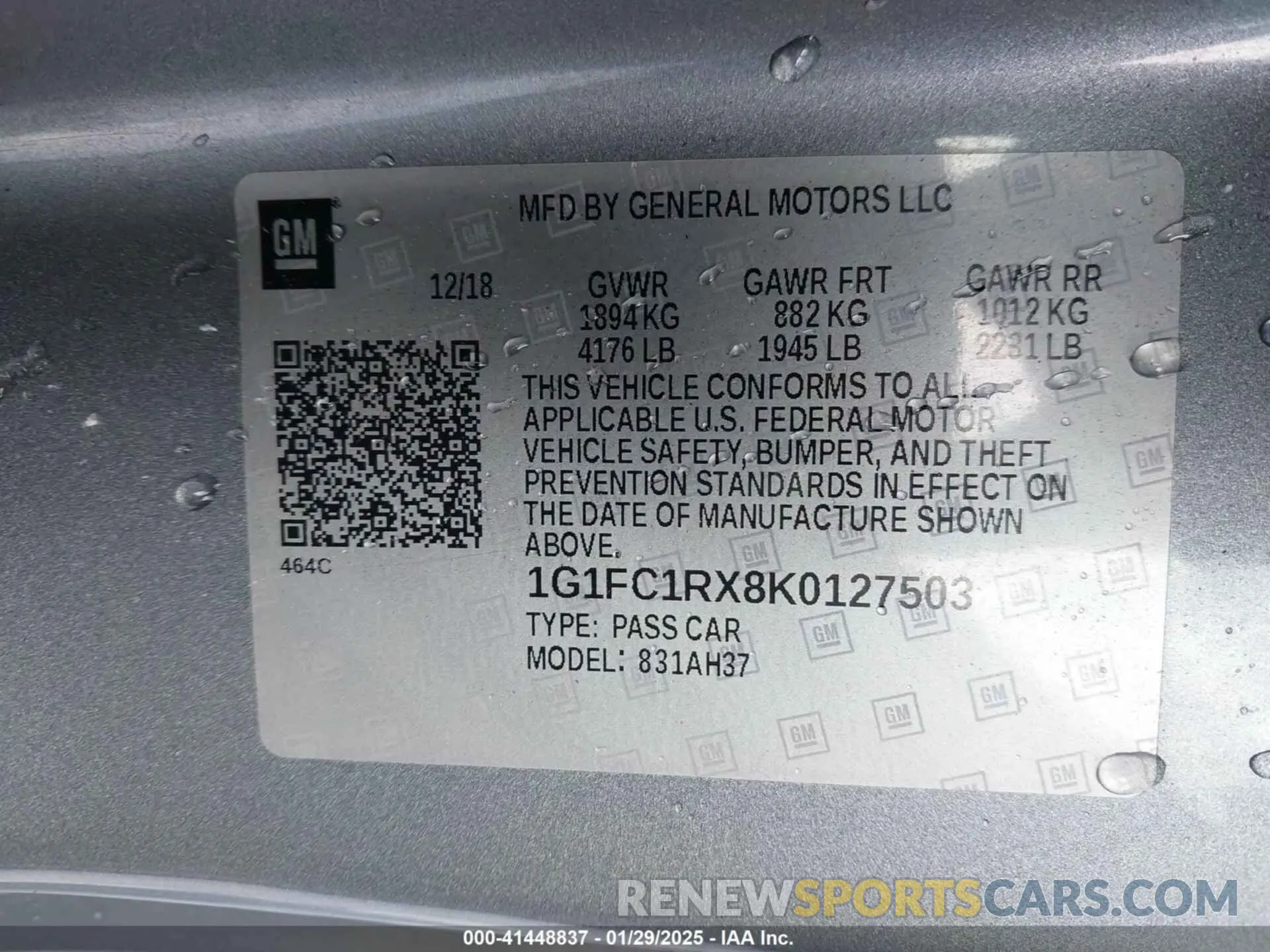 9 Photograph of a damaged car 1G1FC1RX8K0127503 CHEVROLET CAMARO 2019