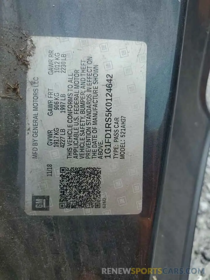 13 Фотография поврежденного автомобиля 1G1FD1RS5K0124642 CHEVROLET CAMARO 2019
