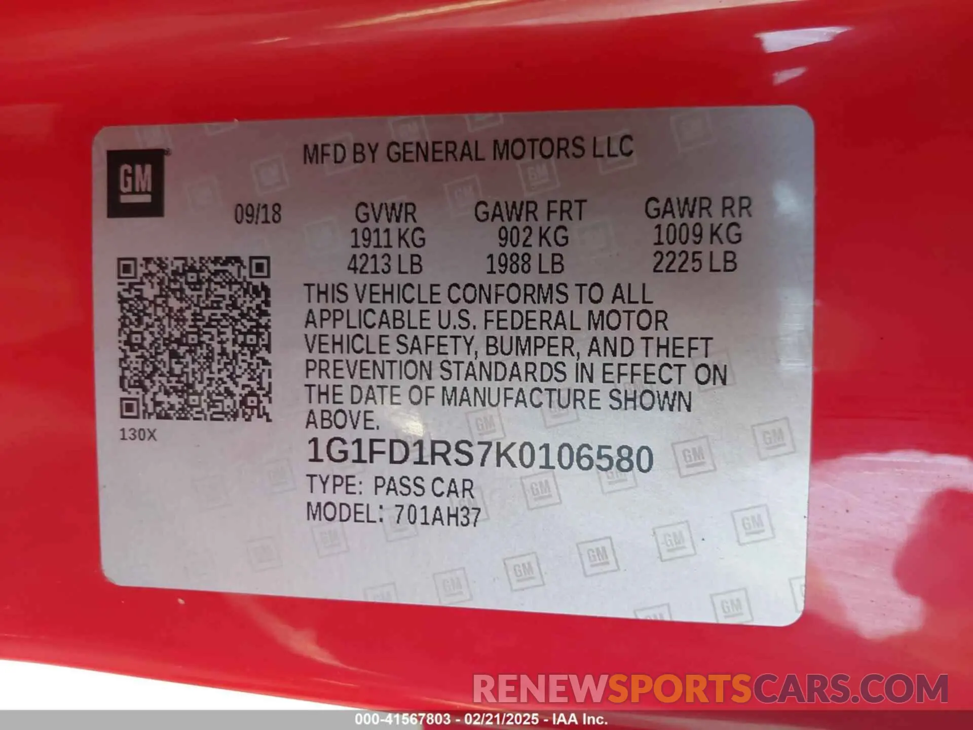 9 Фотография поврежденного автомобиля 1G1FD1RS7K0106580 CHEVROLET CAMARO 2019