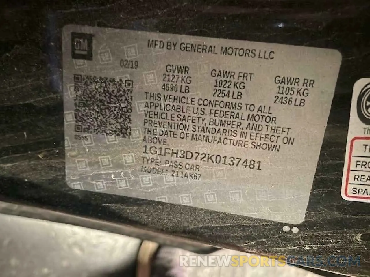 10 Photograph of a damaged car 1G1FH3D72K0137481 CHEVROLET CAMARO 2019