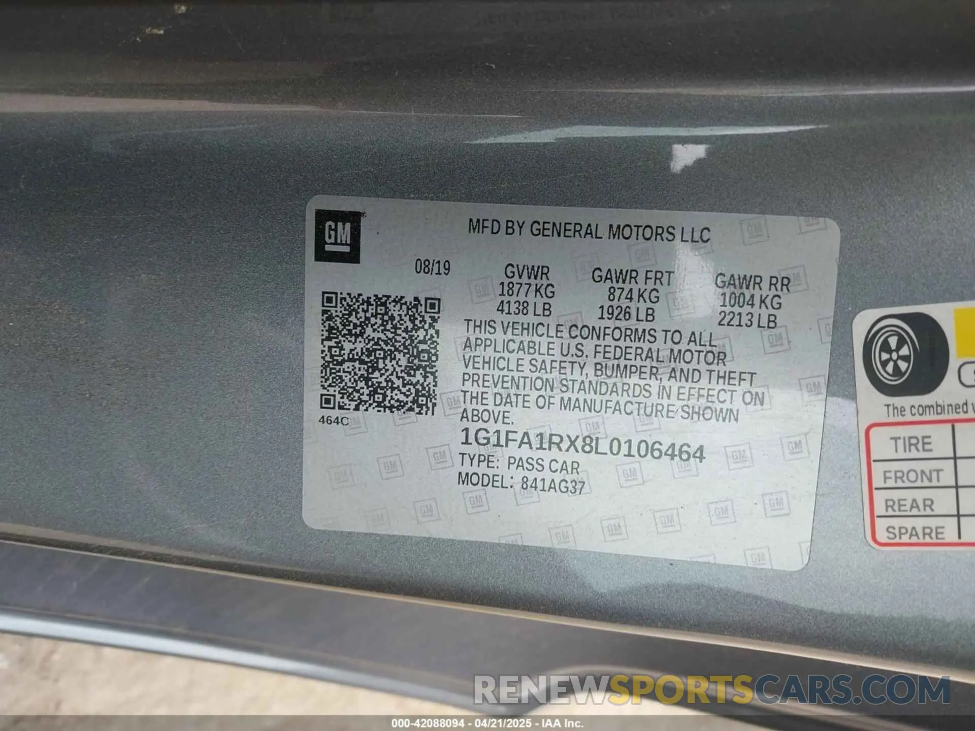 9 Фотография поврежденного автомобиля 1G1FA1RX8L0106464 CHEVROLET CAMARO 2020