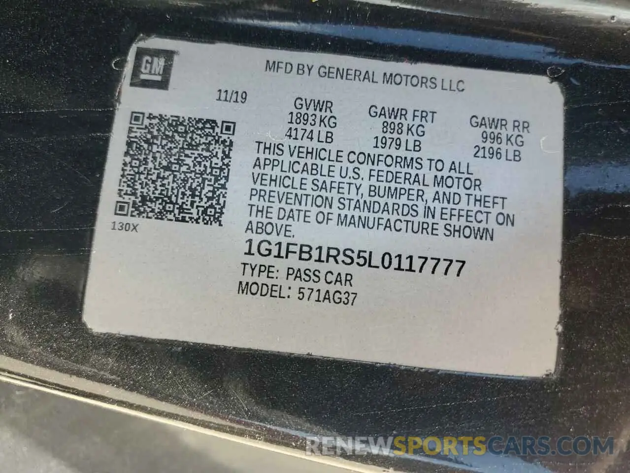 12 Фотография поврежденного автомобиля 1G1FB1RS5L0117777 CHEVROLET CAMARO 2020