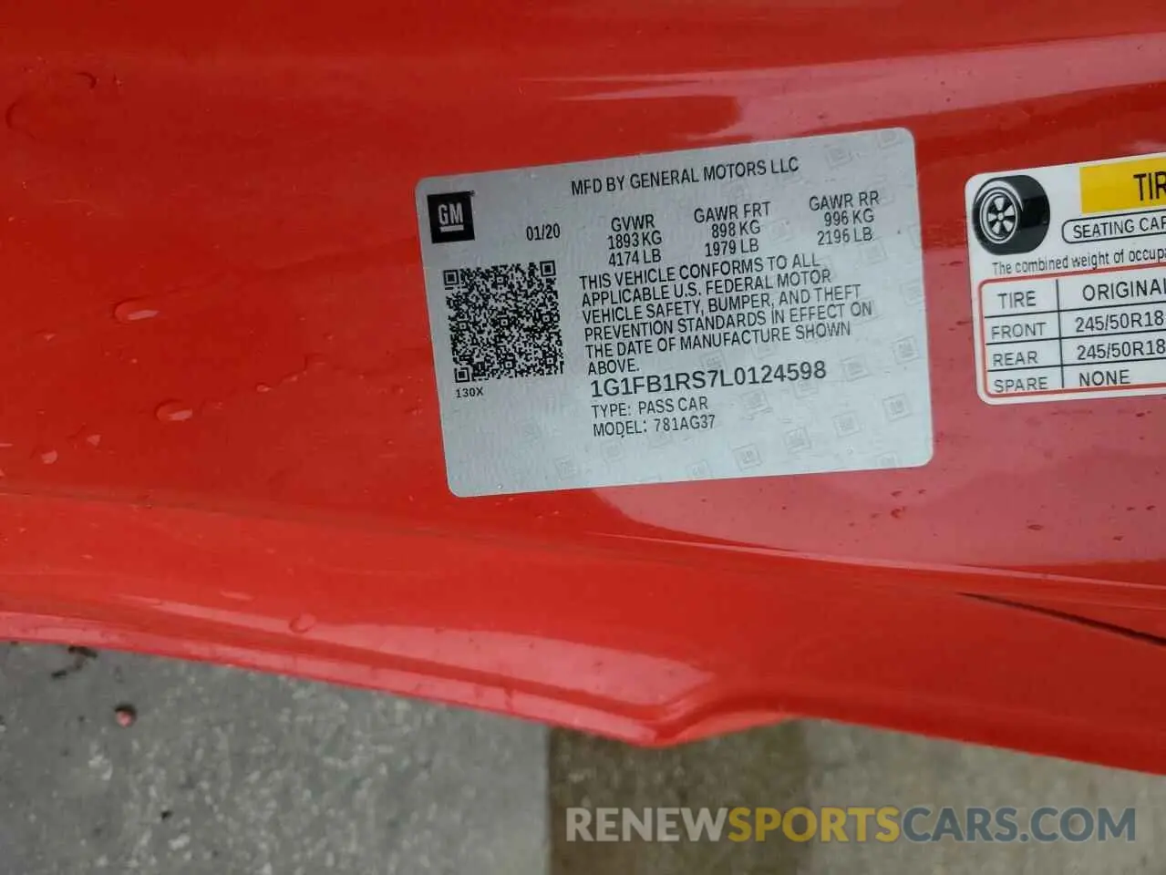 14 Фотография поврежденного автомобиля 1G1FB1RS7L0124598 CHEVROLET CAMARO 2020