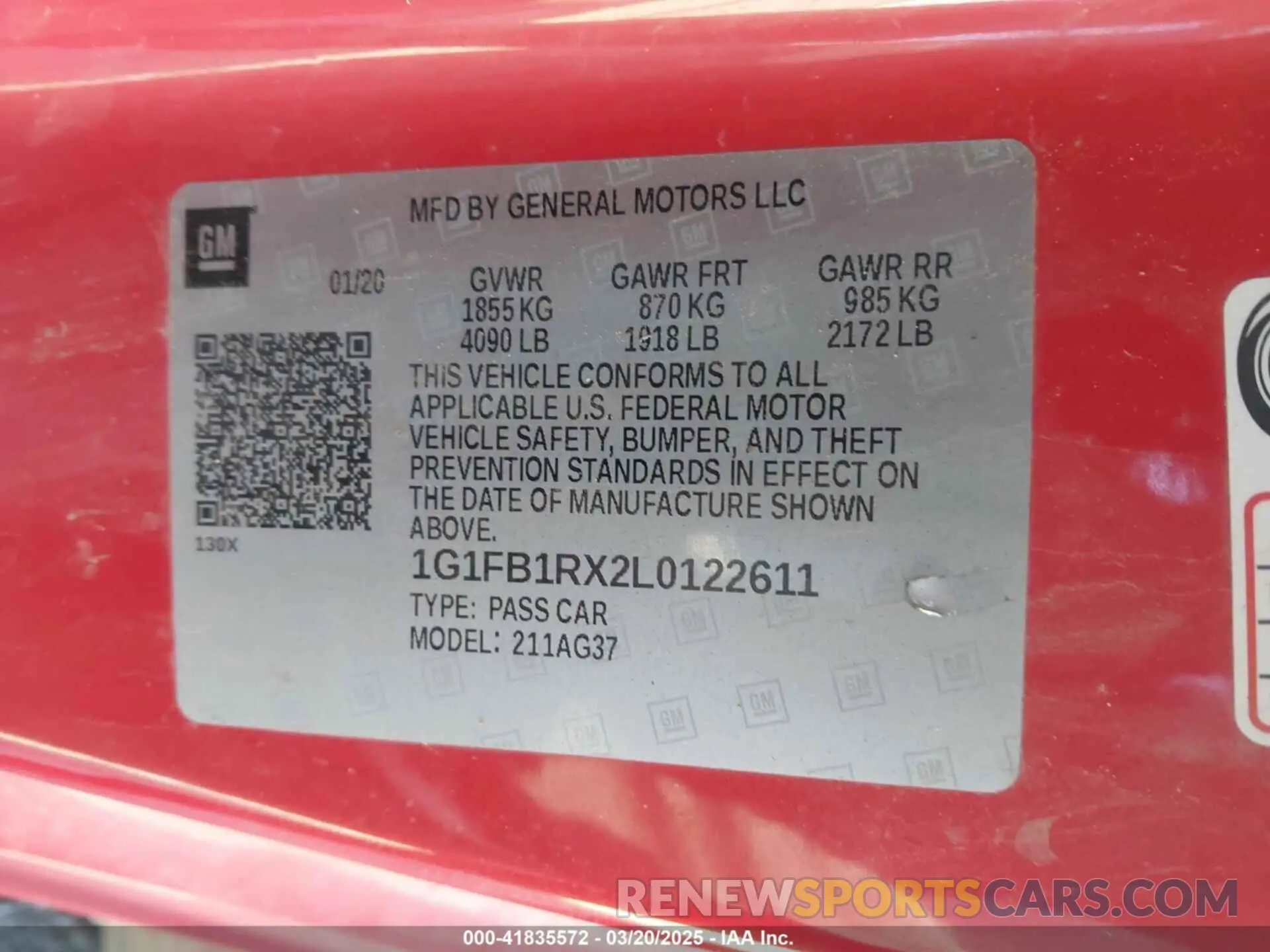 9 Фотография поврежденного автомобиля 1G1FB1RX2L0122611 CHEVROLET CAMARO 2020