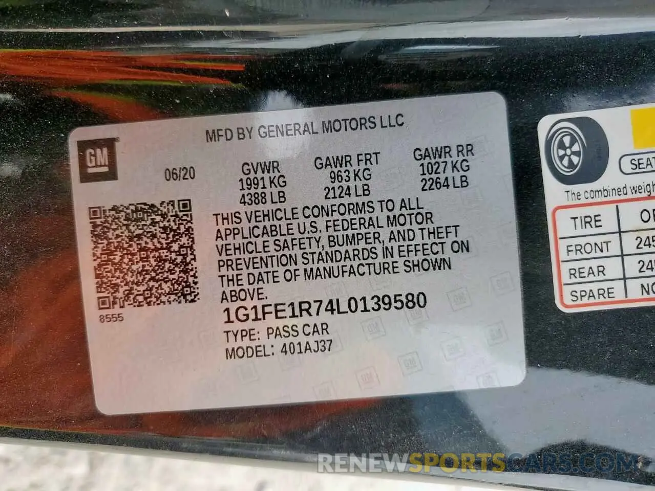 13 Photograph of a damaged car 1G1FE1R74L0139580 CHEVROLET CAMARO 2020