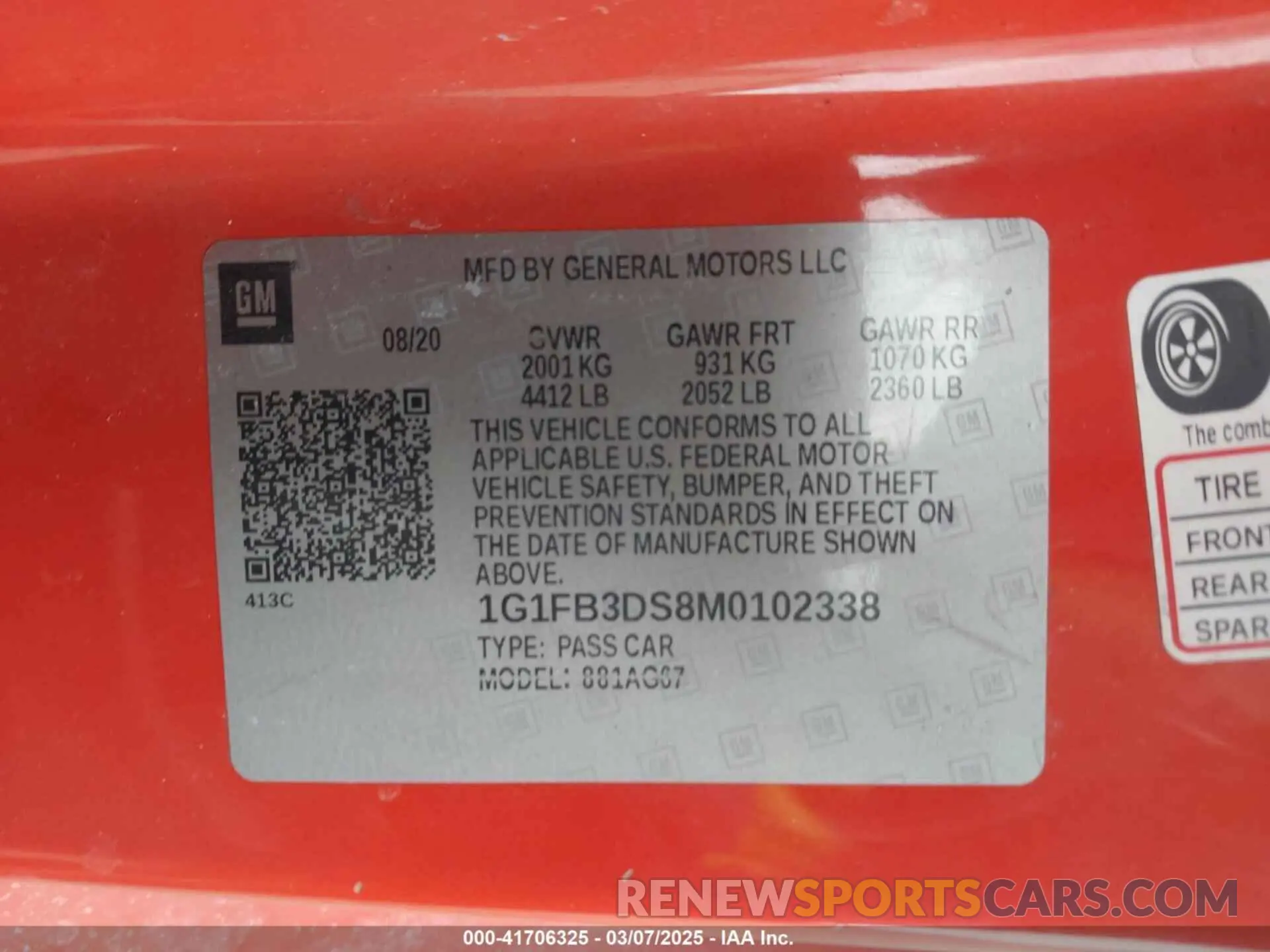 9 Фотография поврежденного автомобиля 1G1FB3DS8M0102338 CHEVROLET CAMARO 2021