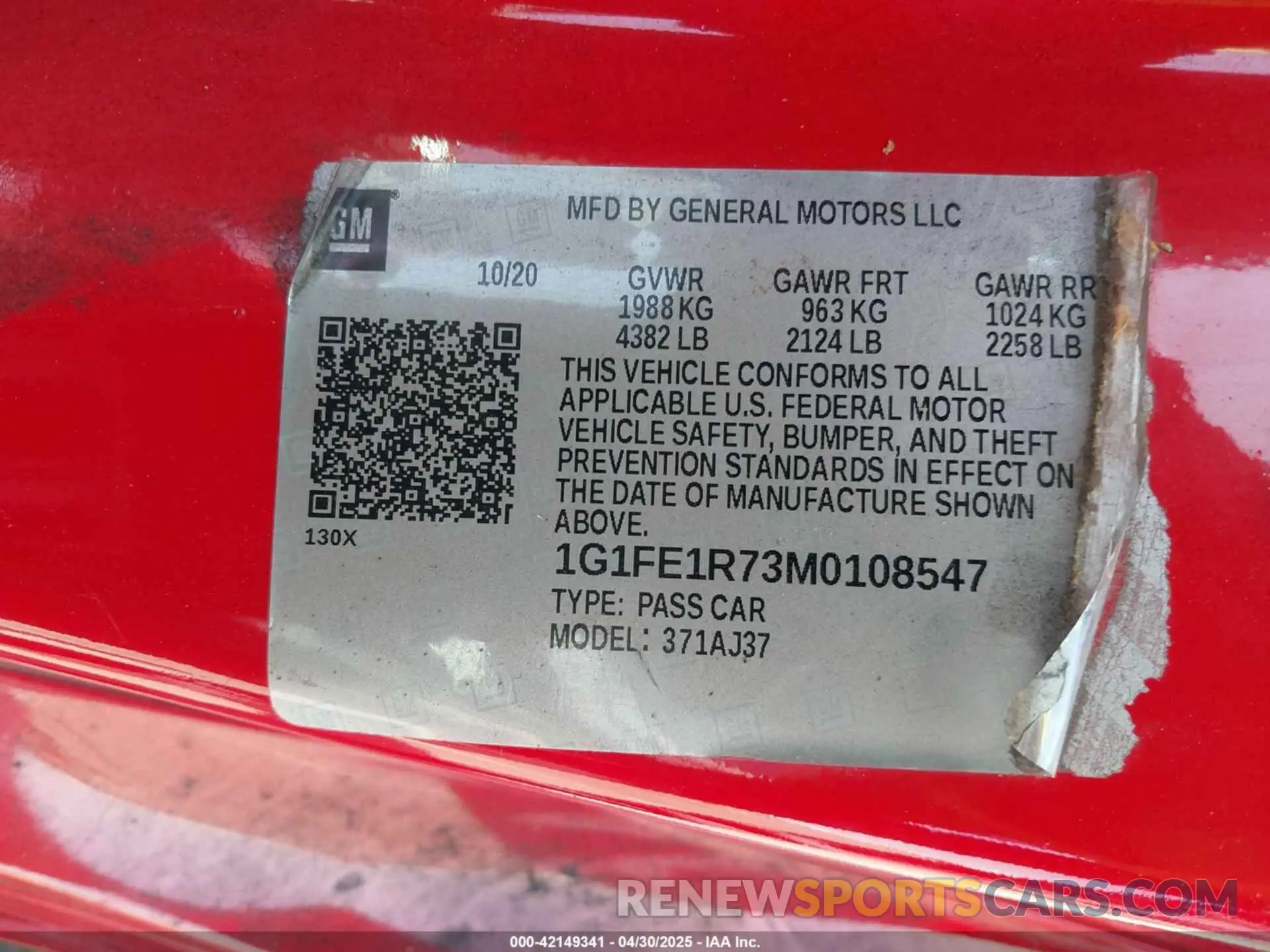 9 Photograph of a damaged car 1G1FE1R73M0108547 CHEVROLET CAMARO 2021