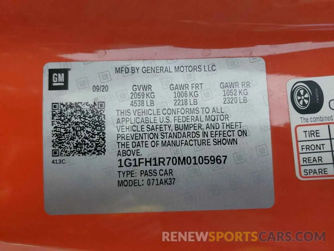 14 Фотография поврежденного автомобиля 1G1FH1R70M0105967 CHEVROLET CAMARO 2021