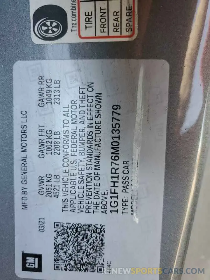 14 Фотография поврежденного автомобиля 1G1FH1R76M0135779 CHEVROLET CAMARO 2021