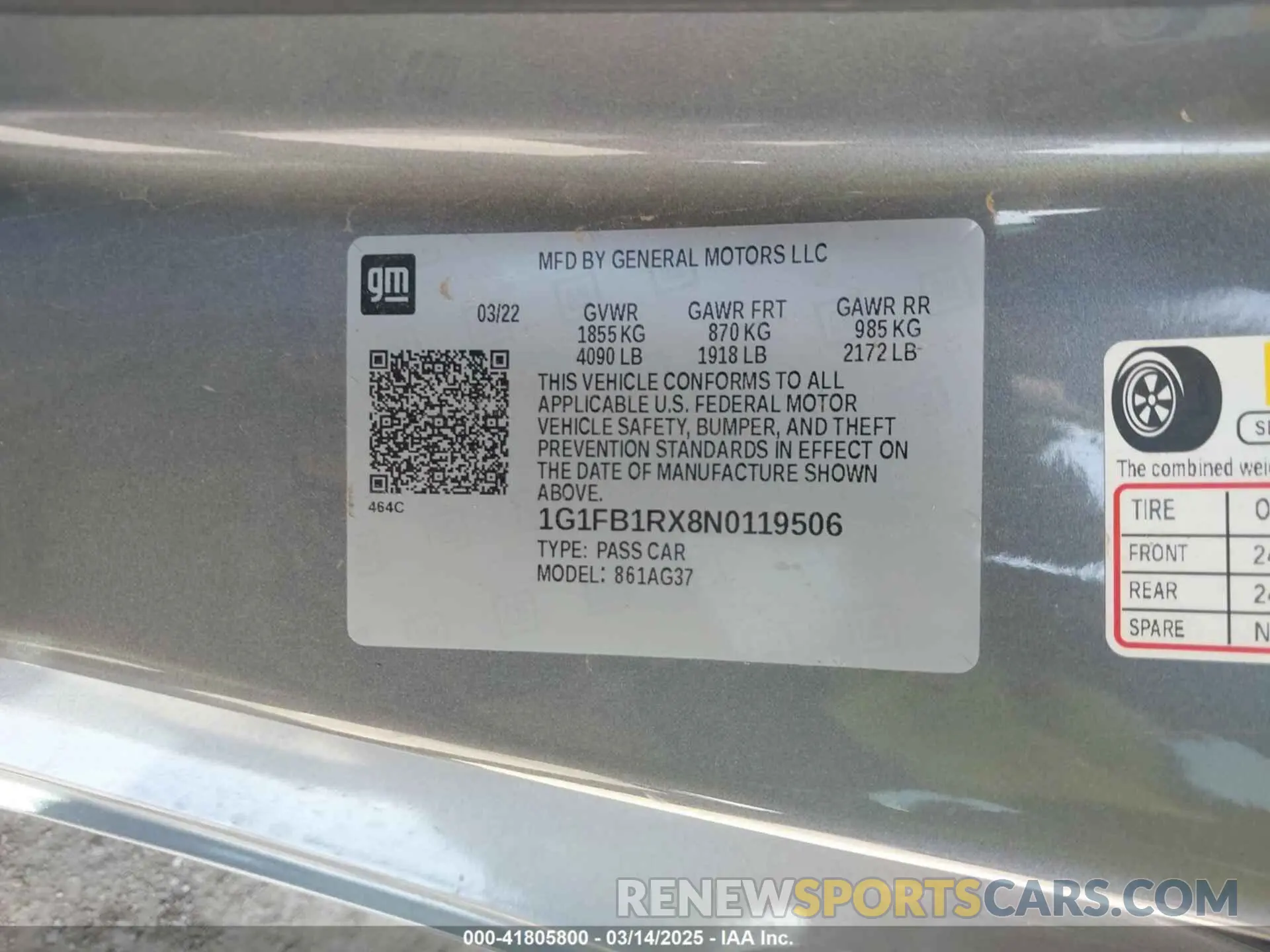 9 Photograph of a damaged car 1G1FB1RX8N0119506 CHEVROLET CAMARO 2022