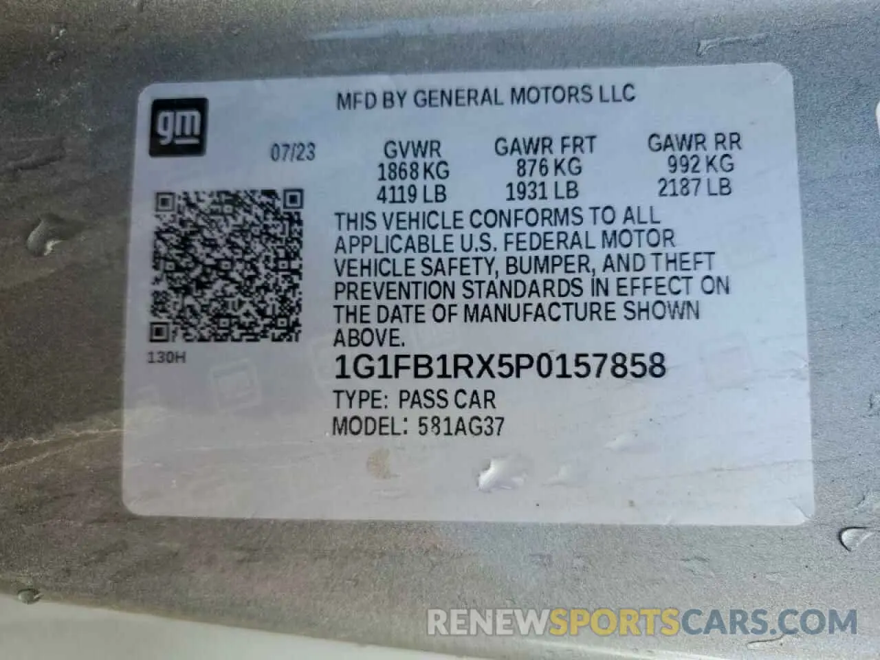 12 Фотография поврежденного автомобиля 1G1FB1RX5P0157858 CHEVROLET CAMARO 2023