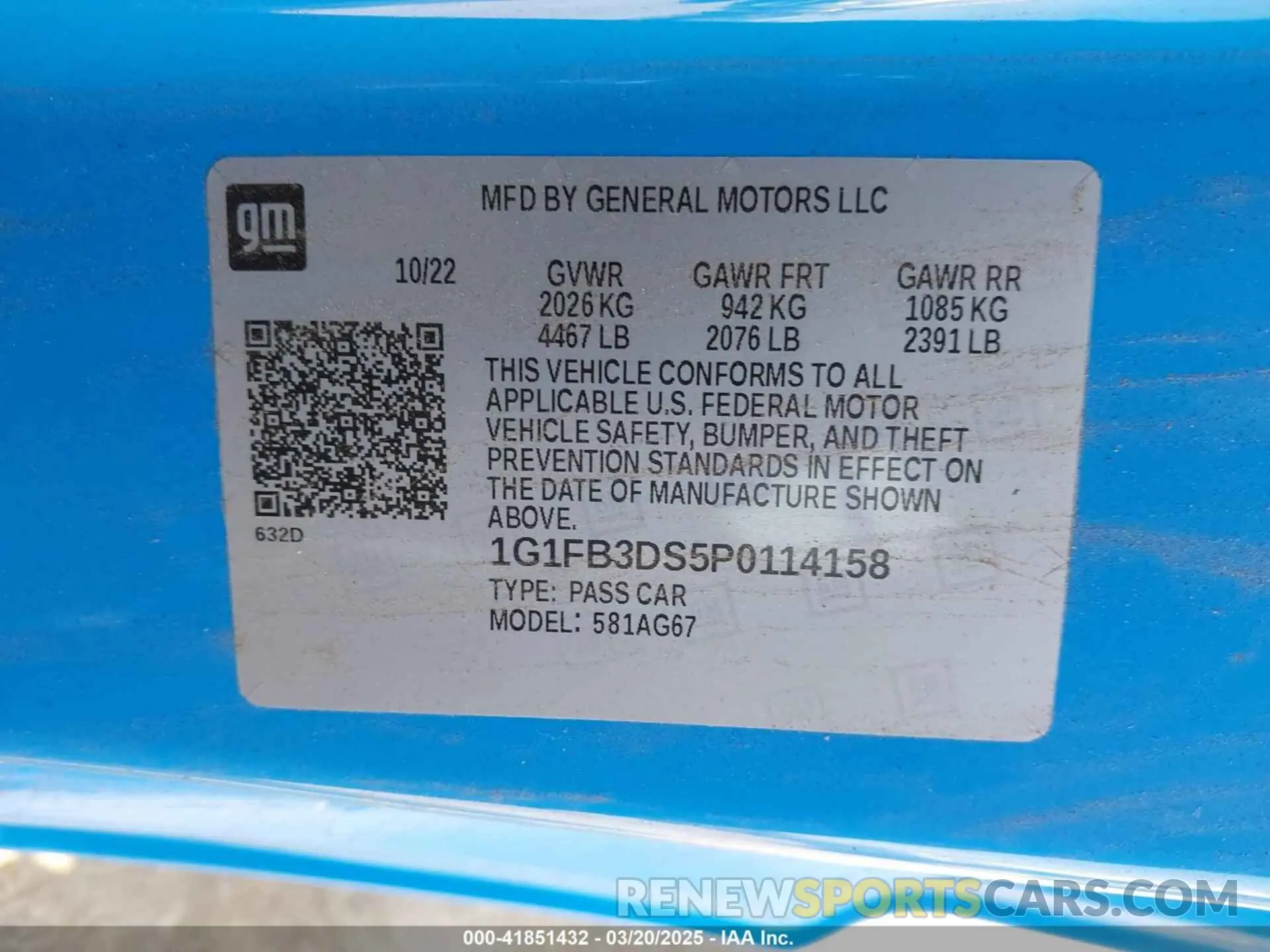 9 Фотография поврежденного автомобиля 1G1FB3DS5P0114158 CHEVROLET CAMARO 2023