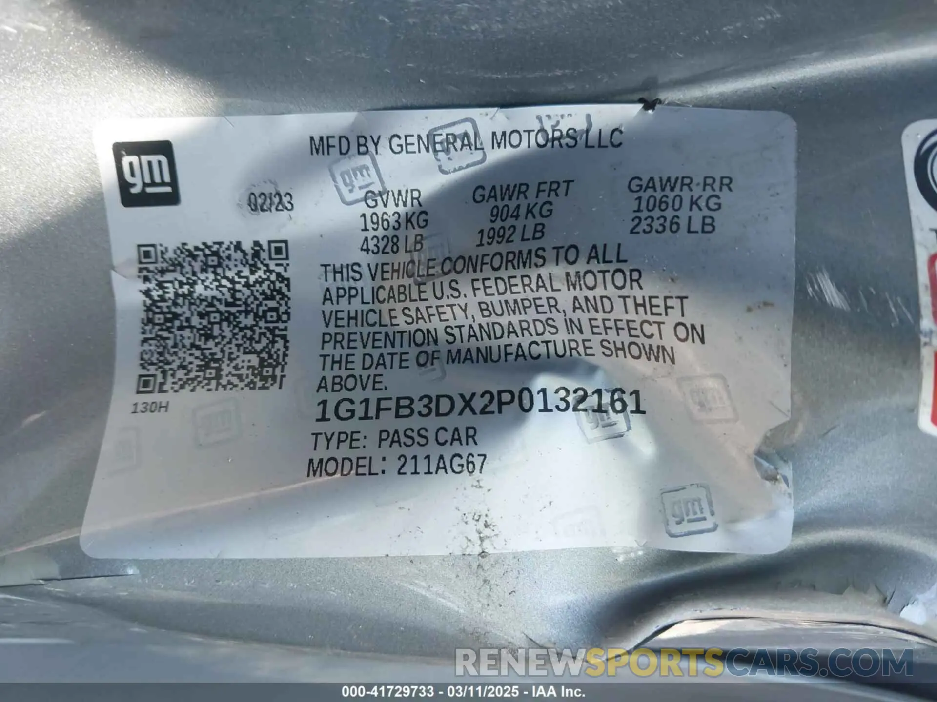 9 Фотография поврежденного автомобиля 1G1FB3DX2P0132161 CHEVROLET CAMARO 2023